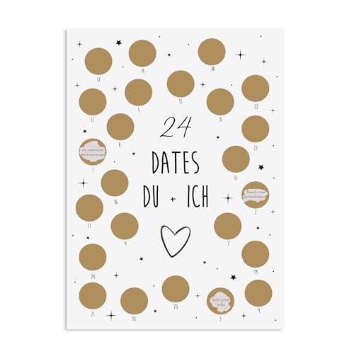 Adventskalender zum Rubbeln Weihnachtskalender (24 Dates Du + Ich A4) von Nastami