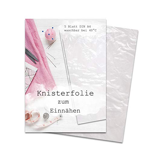 Nastami Knisterfolie zum Einnähen, 5 Blatt DIN A4, Transparent, Handmade crafts, Craftpapier Nastami Knisterfolie zum Einnähen, 5 Blatt DIN A4, Transparent, Handmade crafts, Craftpapier von Nastami