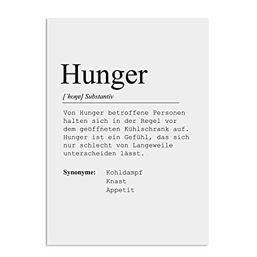 Küchenposter Hunger DIN A3 Küche Poster Definition Hunger Poster von Nastami