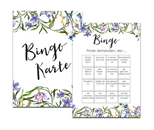 Nastami Bingokarten Blaue Hochzeit, Hochzeitsspiel für Gäste und Brautpaar, 50 Stück Nastami Bingokarten Blaue Hochzeit, Hochzeitsspiel für Gäste und Brautpaar, 50 Stück von Nastami