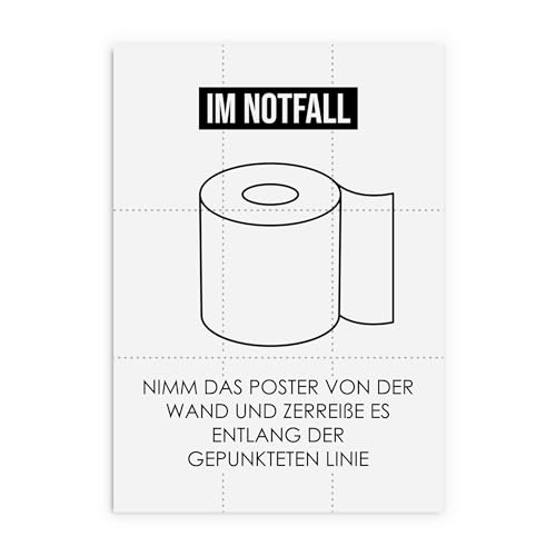 Nastami Poster Badezimmer Spruch Poster Toilette Geschenk Einzug (NOTFALL, DIN A4) von Nastami