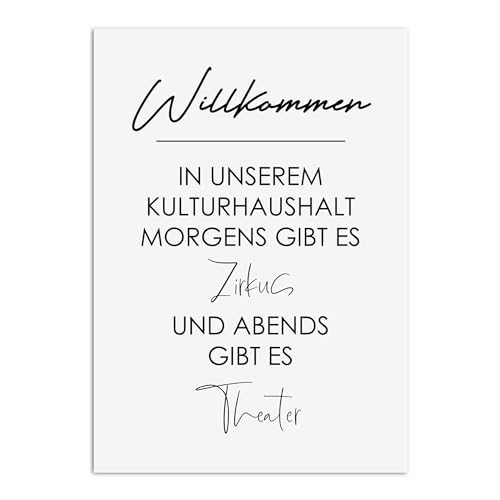 Nastami Willkommen im Kulturhaushalt Poster DIN A4 Wohnzimmer Wandmontage von Nastami