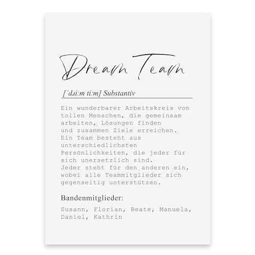 Poster DEFINITION personalisiert mit Namen als Geschenk (Dream Team, DIN A4) von Nastami