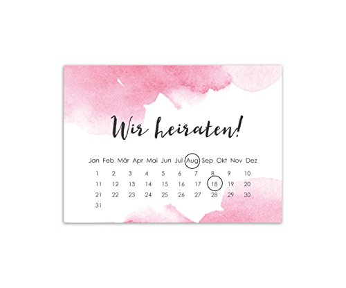 50 Save the date Karten Hochzeit Einladung Hochzeit Einladungskarten (Aquarell rosa) von Nastami