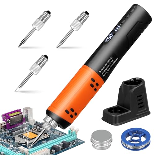 Akku Lötkolben, USB Lötkolben Set Testsieger mit LED-Licht Mini Soldering Iron Kabelloser Lötgerät max 450°C Lötset Schnelle Erwärmung für Löten Entlöten Anfänger Profis von Nastopee