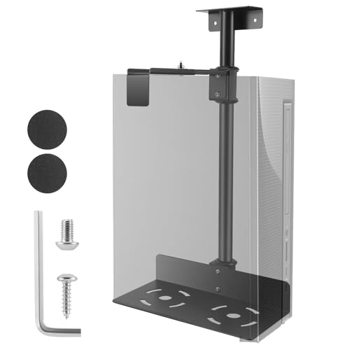 Nastopee PC Halterung Unter Schreibtisch,PC Halterung,Einstellbare Höhe 50–530 Mm,Breite 135–225 Mm,Bis Zu 35 Kg,2 In 1 PC Wandhalterung Mit Den Meisten Hosts von Nastopee