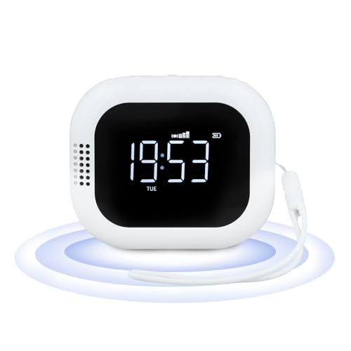 Nastopee Wecker mit Vibrationsalarm, Vibrationswecker Wecker Vibration mit Radio Doppelalarm 3 Alarmmodi DST Wecker Tragbare Digitaluhr für Tiefschläfer für Hörgeschädigte Kinder Reisen von Nastopee