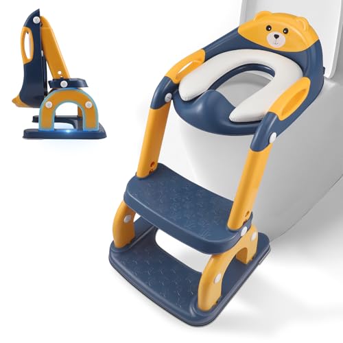 Toilettensitz Kinder mit Treppe, Höhenverstellbar Faltbarer 2-in-1 Toilettensitz Kinder mit Gepolstertem Sitz, Verstellbar Toilettentrainer Toilettensitz für Kleinkinder Toilettensitz Kinder mit Treppe, Höhenverstellbar Faltbarer 2-in-1 Toilettensitz Kinder mit Gepolstertem Sitz, Verstellbar Toilettentrainer Toilettensitz für Kleinkinder von Nastopee