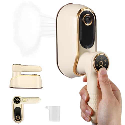 Tragbares Steamer DampfgläTter, 1200W DampfbüGeleisen, Schnelles Aufheizen in 8 Sekunden, Mit LED-Display Und Transparentem, Auslaufsicherem Wassertank, Geeignet FüR Reisen Und Den Hausgebrauch von Nastopee