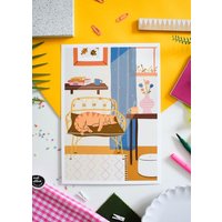 Gemütliche Herbsttage - Getigerte Katze Kunstdruck Gemütliche Herbsttage - Getigerte Katze Kunstdruck von NatEllisIllo