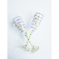 Set Von 2 Handbemalte Weingläser Margaritas von NataGlassArt
