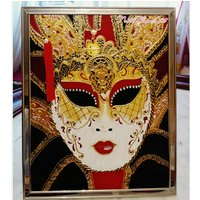 Venedig Maskenmaske, Bild Auf Glas, Wanddekoration, Handgemalt, Wandbehang von NataGlassArt