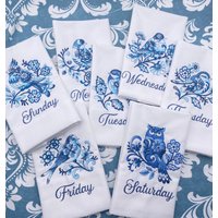 7 Stück 100% Baumwolle Dinner Servietten Blau von NataRay