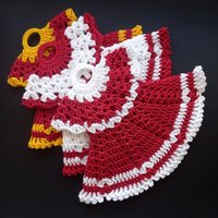Crochet Dress Topflappen Handgemachte Doily Hot Pads von NataliStudioUA