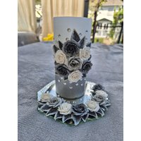 Kerze Mit Kerzenteller Hochzeit Oder Deko Hochzeitskerze Geburtstagskerze Valentinstag Muttertag Weinachtsgeschenk von NataliZimm