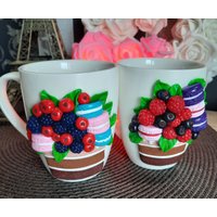 Tasse Becher Deko Aus Fimo Polymer Clay Dekorierte Geschenk 3D Erzieherin Blumendekor Ostergeschenk Muttertaggeschenk Tasse Becher Deko Aus Fimo Polymer Clay Dekorierte Geschenk 3D Erzieherin Blumendekor Ostergeschenk Muttertaggeschenk von NataliZimm