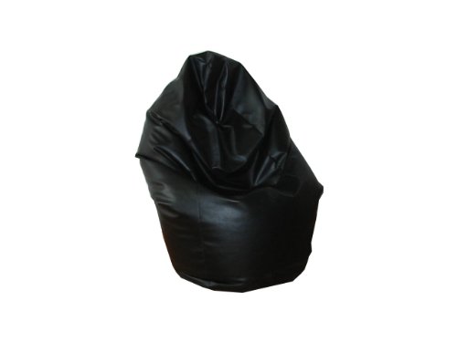 Natalia Spzoo Sitzsack Medium Point aus Kunstleder – Wasser- und Schmutzabweisend, mit Polystyrolfüllung (Schwarz) von Natalia Spzoo