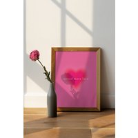 Spread The Love - Pink Heart Aura Wall Art Print Aura Energy Series, Spread More Love Poster | Mult Sizes Avail No White Border von NataliaDesignsbyNK