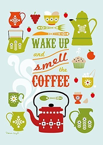 Wake Up And Smell The Coffee Retro Style Art Print von Natalie Singh