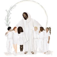 One By Fine Art Print - Christus Lds Taufe Kunst Jesus Dient Kindern Christliche Lds Pfahl Primäres Geschenk von NatalieJeanneArtShop