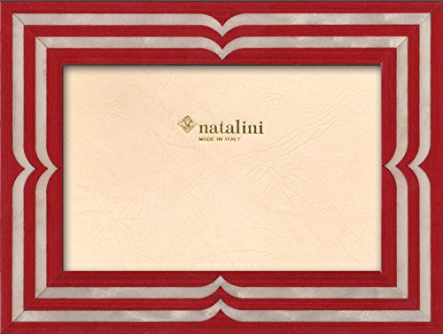 NATALINI Bellagio RossoBianco 13X18 Bilderrahmen mit Unterstützung für Tisch, Tulipwood, Rot, 13 X 18 X 1,5 von Natalini