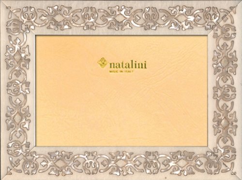 NATALINI Marrakech Bianca 10X15 Bilderrahmen mit Unterstützung für Tisch, Tulipwood, Weiß, 10 X 15 X 1,5 von Natalini