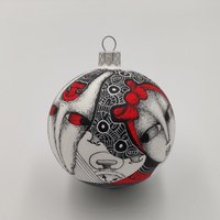 Alice Und Weißes Kaninchen Glas Ornament von NatalkaMyhalArts