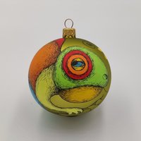 Chamäleon Weihnachtsverzierung Handgemaltes Original von NatalkaMyhalArts