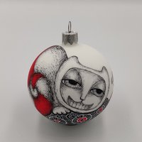Grinsekatze Handgemalte Weihnachtsverzierung Grinsekatze Handgemalte Weihnachtsverzierung von NatalkaMyhalArts