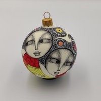 Handbemalte Glas Weihnachtsschmuck Schwestern Handbemalte Glas Weihnachtsschmuck Schwestern von NatalkaMyhalArts