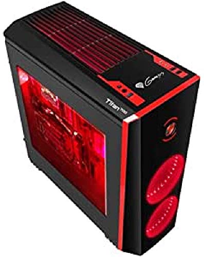 Natec Genesis Titan 700 Tower Black, Red - Computergehäuse (Tower, PC, Synthetisches ABS, SPCC, Schwarz, Rot, ATX, Micro ATX, Mini-ITX, Game) von NATEC