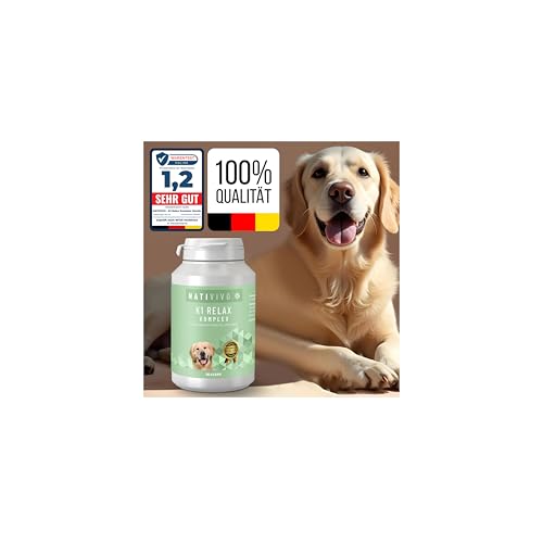 NatiVivo Premium Hunde K1 Relax Komplex – Ergänzungsfuttermittel mit Baldrian & natürlichen Inhaltsstoffen - Unterstützt Ruhe, Gelassenheit & Ausgeglichenheit im Alltag 100 Gramm Made in Germany von NatiVivo