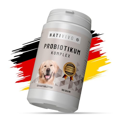 NatiVivo Probiotikum Komplex – 120 Tabs mit probiotischen Kulturen. Ergänzungsfuttermittel für Hunde zur Unterstützung der natürlichen Verdauung & Einer ausgewogenen Darmflora. Made in Germany! von NatiVivo