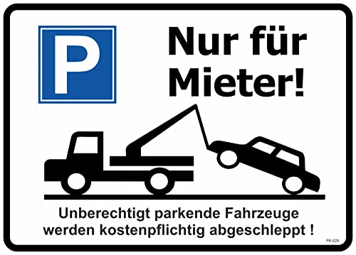 Aufkleber Schild Nur für Mieter Parken verboten - versch. Motive zus Auswahl Kundenparkplatz Privat - UV-Schutz Kunden - Privat - Rollstuhl - Frauen - PBL (029-mieter) von Nation