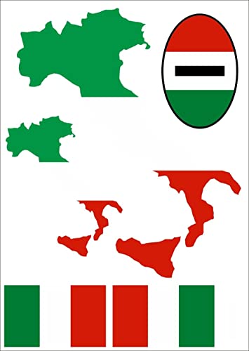 Nation Italien Aufkleber Karte Sticker - PKW Auto Motorrad Biker Fahne L-002 von Nation