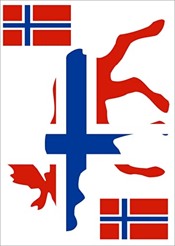 Nation Norwegen Aufkleber Karte Sticker - PKW Auto Motorrad Biker Fahne L-006 von Nation