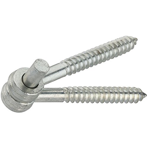 National Hardware N131-136 295 Schraubhaken/Ösenscharniere in verzinkt, 2 Stück, 1,27 x 10,2 cm von National Hardware