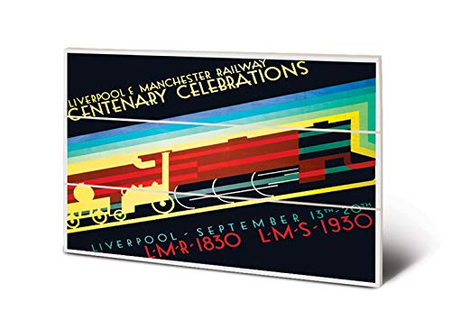 National Railway Museum MW12569P Kunstdruck auf Holz, 20 x 29 cm, Liverpool & Manchester (Centary Celebrations by P Irwin Brown), MDF, Mehrfarbig, 20 x 29,5 x 1,2 cm von National Railway Museum