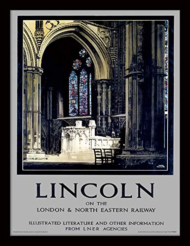 National Railway Museum Poster gerahmt, 30 x 40 cm – Lincoln (Cathedral Window by Fred Taylor) von National Railway Museum