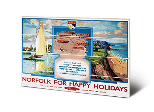 National Railway Museum SW12711P Norfolk-Print auf Holz, 40 x 59 cm (for Happy Holidays by John Bee), Mehrfarbig, 40 x 59 x 1,2 cm von National Railway Museum