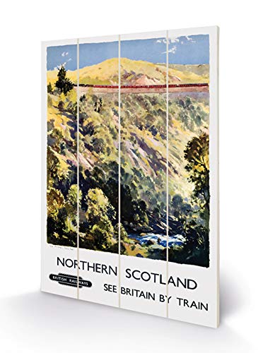 National Railway Museum SW12728P Northern Scotland Druck auf Holz, 40 x 59 cm (je Jack Merriott), Mehrfarbig, 40 x 59 x 1,2 cm von National Railway Museum