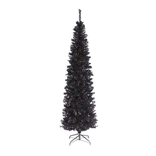 National Tree TT33-704-60 Lametta-Baum mit Metallständer, 180 cm, Schwarz von National Tree Company