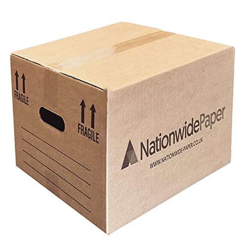 Nationwide Paper Extra große 15 Stück robuste Aufbewahrungsboxen, 60 x 44 x 44,5 cm, mit Tragegriff und Zimmerliste von Nationwide Paper