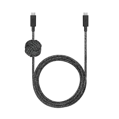 Native Union Anchor Cable 240W - 10ft verstärktes geflochtenes USB-C auf USB-C Ladekabel mit PD 3.1 und gewichtetem Knoten - Für iPhone 16, 16 Pro Max, MacBook Pro 14"/16" M2, Air 15" M2 (Cosmos) von Native Union