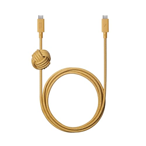 Native Union Anchor Cable 240W - 10ft verstärktes geflochtenes USB-C auf USB-C Ladekabel mit PD 3.1 und gewichtetem Knoten - Für iPhone 16, 16 Pro Max, MacBook Pro 14"/16" M2, Air 15" M2(Kraft) von Native Union