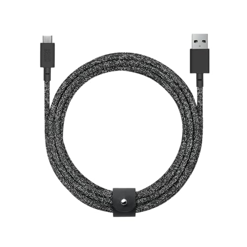 Native Union Belt Kabel XL USB-C auf USB-A - 10ft Ultrastarkes Ladekabel mit Lederriemen, kompatibel mit iPhone 15, Samsung Galaxy Z Fold 5, Flip 5/S23 Ultra, Pixel 7 Pro, iPad Pro (Cosmos) von Native Union