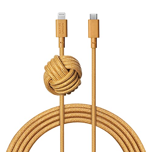 Native Union Night Cable - 10 ft Ultrastarkes, Verstärktes, Haltbares C auf Lightning [MFi-Zertifiziert] mit Beschwertem Knoten kompatibel mit iPhone 14/ iPhone 13 und mehr (Kraft) von Native Union