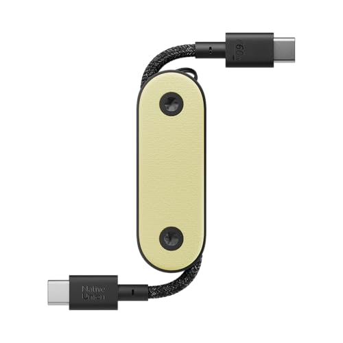 Native Union Pocket Cable 60W – Verstärktes geflochtenes USB-C zu USB-C-Portables Ladekabel – Kompatibel mit 16, 16 Pro, 16 Pro Max, iPad Pro, iPad Air, Galaxy S24, Flip 6, Fold 6(Zitrone) von Native Union