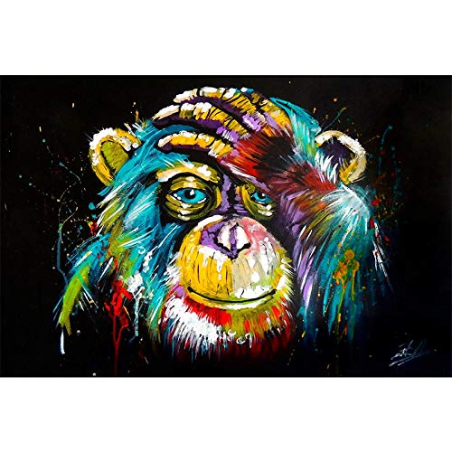 Nativeemie Abstrakte Gorilla Leinwandbilder Street Art Affentiere Poster und Drucke Wandkunst Wohnzimmer Dekor 80x100cm / 31,5"x39,4 Rahmenlos von Nativeemie
