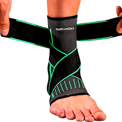 NativoDex Sprunggelenkbandage – Verstellbare Knöchelbandage für Plantarfasziitis & Achillessehne – Stabilisierung & Schutz – Atmungsaktive orthopädische Fußbandage für beide Füße von NativoDex